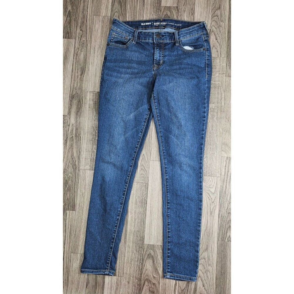 (3/$35) Old Navy Size 4 Regular Super Skinny Mid Rise Pockets Denim Blue Jeans